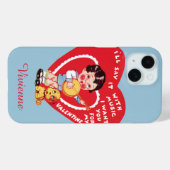 ヴィンテージレトロバレンタインデー，ボーイミュージックバンジョー Case-Mate iPhoneケース (裏面 (横))