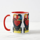 ヴィンテージレトロバレンタインデー マグカップ (左)