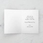 ヴィンテージレトロバレンタインデー、女の子のフェンス シーズンカード (内部)