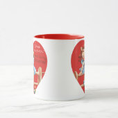 ヴィンテージレトロバレンタインデー、女の子のフェンス マグカップ (中央)