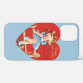 ヴィンテージレトロバレンタインデー、女の子のフェンス Case-Mate iPhoneケース (裏面 (横))