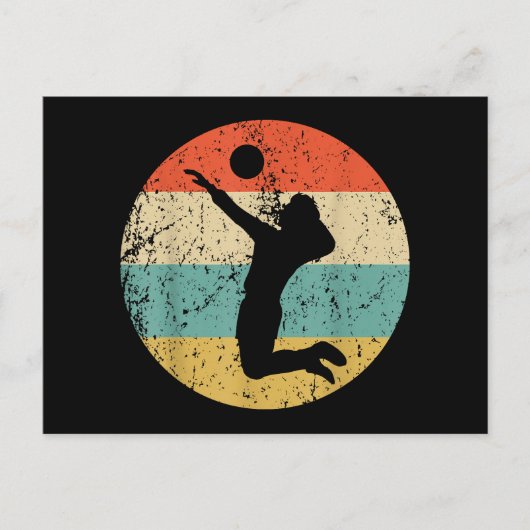 ヴィンテージレトロバレーボール選手 シーズンポストカード (正面)