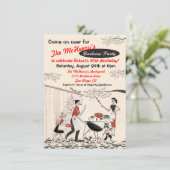 ヴィンテージレトロバーベキューパーティの招待状 招待状 (スタンド正面)