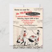 ヴィンテージレトロバーベキューパーティの招待状 招待状 (正面)