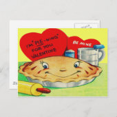 ヴィンテージレトロパイバレンタイン シーズンポストカード (正面/裏面)