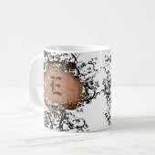ヴィンテージレトロパターンモノグラムE コーヒーマグカップ (正面左)