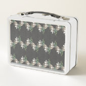 ヴィンテージレトロパターン植物学お洒落 メタルランチボックス (裏面)