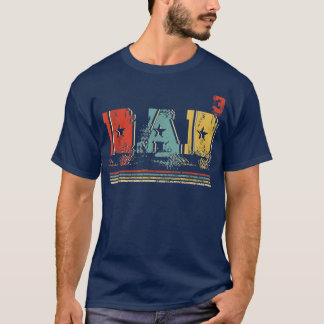 ヴィンテージレトロパパ3おもしろいパパの三子の父 Tシャツ
