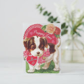 ヴィンテージレトロパピーラブバレンタインデー シーズンポストカード (スタンド正面)