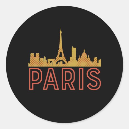 ヴィンテージレトロパリシティフランストラベル ラウンドシール (正面)
