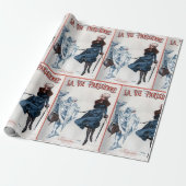 ヴィンテージレトロパリフランスクリスマスアート ラッピングペーパー (アンロールド)