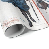 ヴィンテージレトロパリフランスクリスマスアート ラッピングペーパー (ロールコーナー)