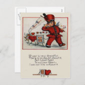 ヴィンテージレトロパレードのリーダーハートバレンタインカード シーズンポストカード (正面/裏面)