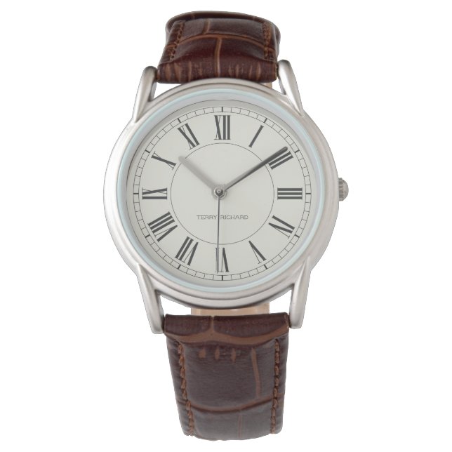 ヴィンテージレトロパーソナライズされた名 腕時計 (正面)