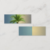 ヴィンテージレトロパームツリーターコイズブルークリームセピア スキニー名刺 (正面/裏面)