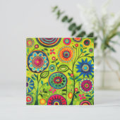 ヴィンテージレトロヒッピー花柄 シーズンカード (スタンド正面)