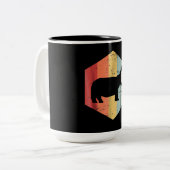 ヴィンテージレトロヒッポポタムスラバーズギフト ツートーンマグカップ (正面左)