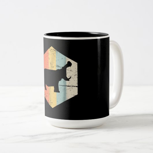 ヴィンテージレトロヒッポポタムスラバーズギフト ツートーンマグカップ (正面右)