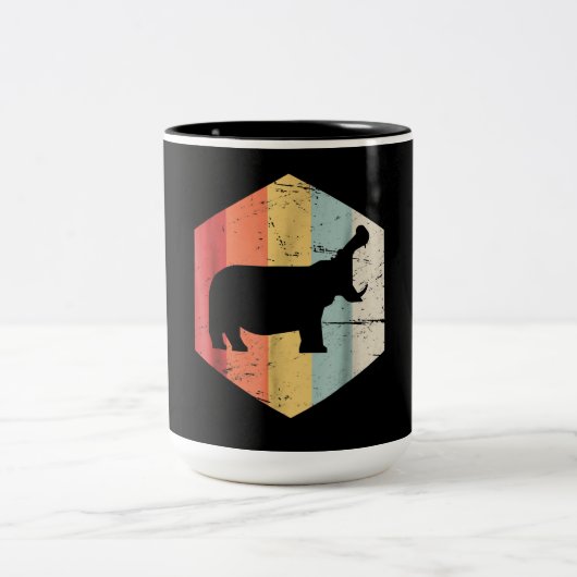 ヴィンテージレトロヒッポポタムスラバーズギフト ツートーンマグカップ (中央)