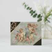 ヴィンテージレトロビクトリアンチェルーブバレンタインカード シーズンポストカード (スタンド正面)