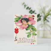 ヴィンテージレトロビクトリアンバラバレンタインカード シーズンポストカード (スタンド正面)