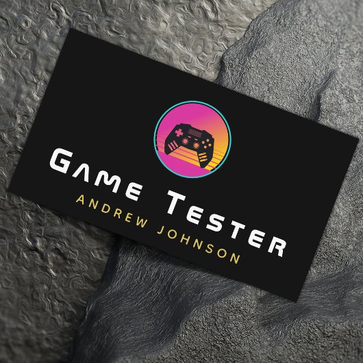 ヴィンテージレトロビデオゲームテスター開発者カラフル 名刺