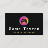 ヴィンテージレトロビデオゲームテスター開発者カラフル 名刺 (正面)