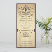 ヴィンテージレトロビデオチケット結婚式招待状 招待状 (スタンド正面)