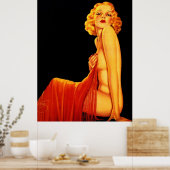 ヴィンテージレトロビリーデヴォルスグラマーピンナップ ポスター (キッチン)