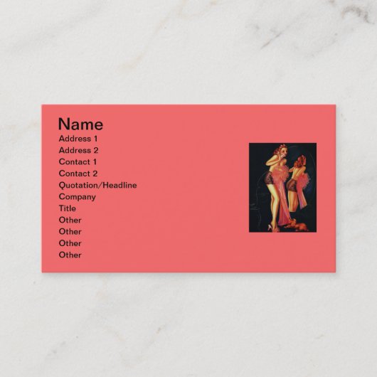 ヴィンテージレトロビリーデヴォルステレフォンピンナップ 名刺 (正面)