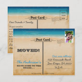 ヴィンテージレトロビーチアドレス写真の変更 案内ポストカード (正面/裏面)
