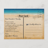 ヴィンテージレトロビーチアドレス写真の変更 案内ポストカード (裏面)