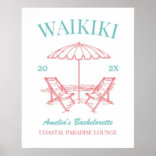 ヴィンテージレトロビーチカスタマイズバチェロレッテ ポスター (正面)