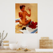 ヴィンテージレトロビーチサマーピンナップガール ポスター (キッチン)