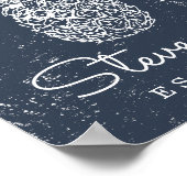 ヴィンテージレトロビーチパイナップルファミリー名 ポスター (角)