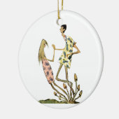 ヴィンテージレトロビートニクヒッピー茸カップル セラミックオーナメント (左)