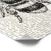 ヴィンテージレトロビーニュースプリント黒白 ポスター (角)