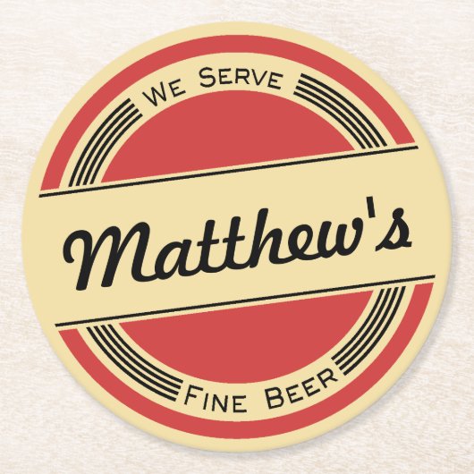 ヴィンテージレトロビールコースター ラウンドペーパーコースター (正面)