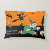 ヴィンテージレトロピエロガールハロウィーン アクセントクッション (裏面)