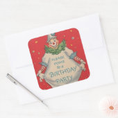 ヴィンテージレトロピエロパーティー招待状 スクエアシール (封筒)