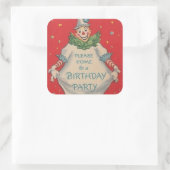 ヴィンテージレトロピエロパーティー招待状 スクエアシール (バッグ)