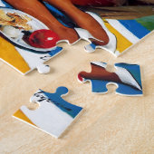 ヴィンテージレトロピクニックピンアップガール ジグソーパズル (側面)