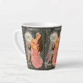 ヴィンテージレトロピンアップイラストレーションThunder_Cove カフェラテマグ (左アングル)