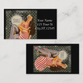 ヴィンテージレトロピンアップイラストレーションThunder_Cove 名刺 (正面/裏面)