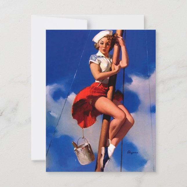 ヴィンテージレトロピンアップガールイラストレーション (正面)