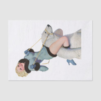 ヴィンテージレトロピンアップガールデコパージュ家具 薄葉紙