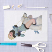 ヴィンテージレトロピンアップガールデコパージュ家具 薄葉紙 (クラフト)