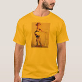 ヴィンテージレトロピンアップガール Tシャツ (正面)