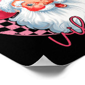 ヴィンテージレトロピンクサンタクリスマスビーブスグルーヴィーピ ポスター (角)