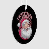 ヴィンテージレトロピンクサンタクリスマス オーナメント (正面)